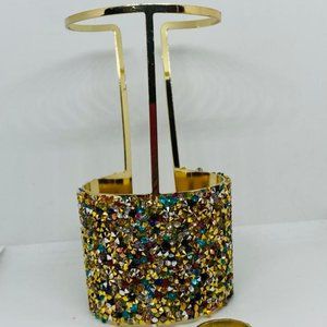 Gold Tone Multicolor Women's Cuff Bracelet